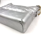 Chanel Gabrielle Calfskin Silver Chain Shoulder Bag Gold — view 8