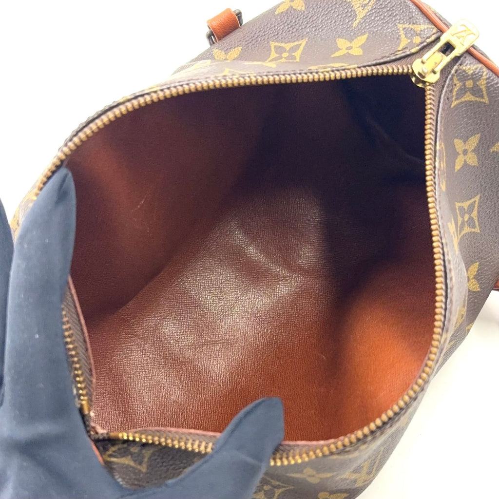Louis Vuitton Vintage Papillon 26 Monogram Leather Brown Light Handbag Gold — view 3