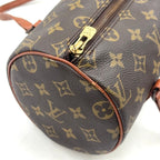 Louis Vuitton Vintage Papillon 26 Monogram Leather Brown Light Handbag Gold — view 8