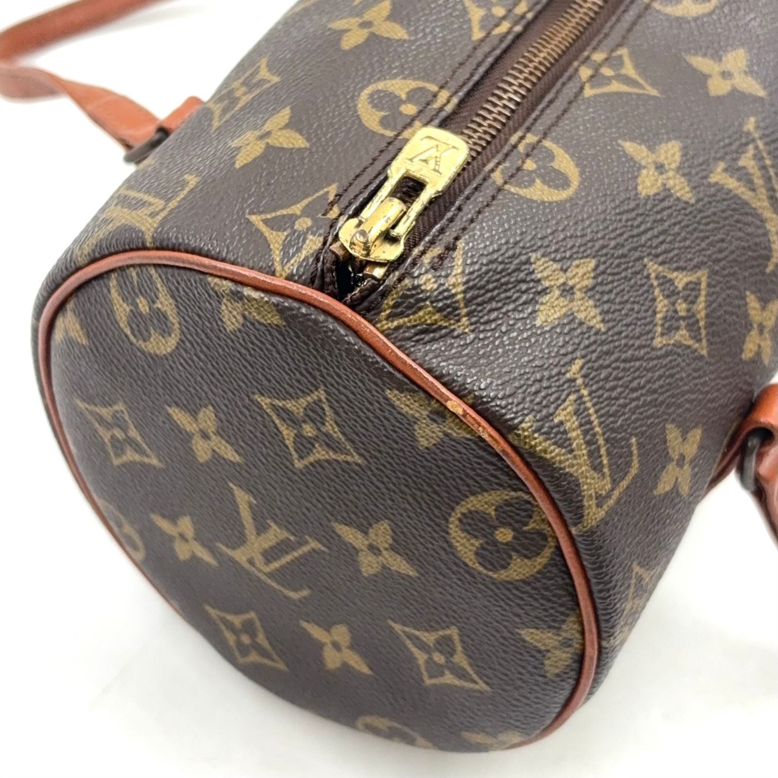 Louis Vuitton Vintage Papillon 26 Monogram Leather Brown Light Handbag Gold — view 8