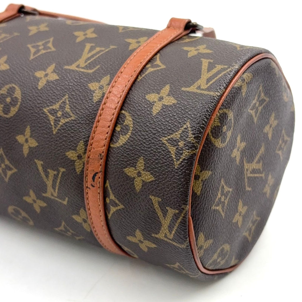 Louis Vuitton Vintage Papillon 26 Monogram Leather Brown Light Handbag Gold — view 6