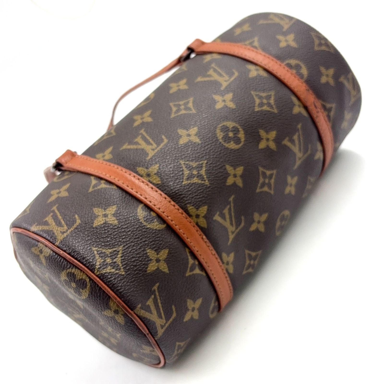 Louis Vuitton Vintage Papillon 26 Monogram Leather Brown Light Handbag Gold — view 5