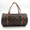Louis Vuitton Vintage Papillon 26 Monogram Leather Brown Light Handbag Gold