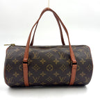 Louis Vuitton Vintage Papillon 26 Monogram Leather Brown Light Handbag Gold