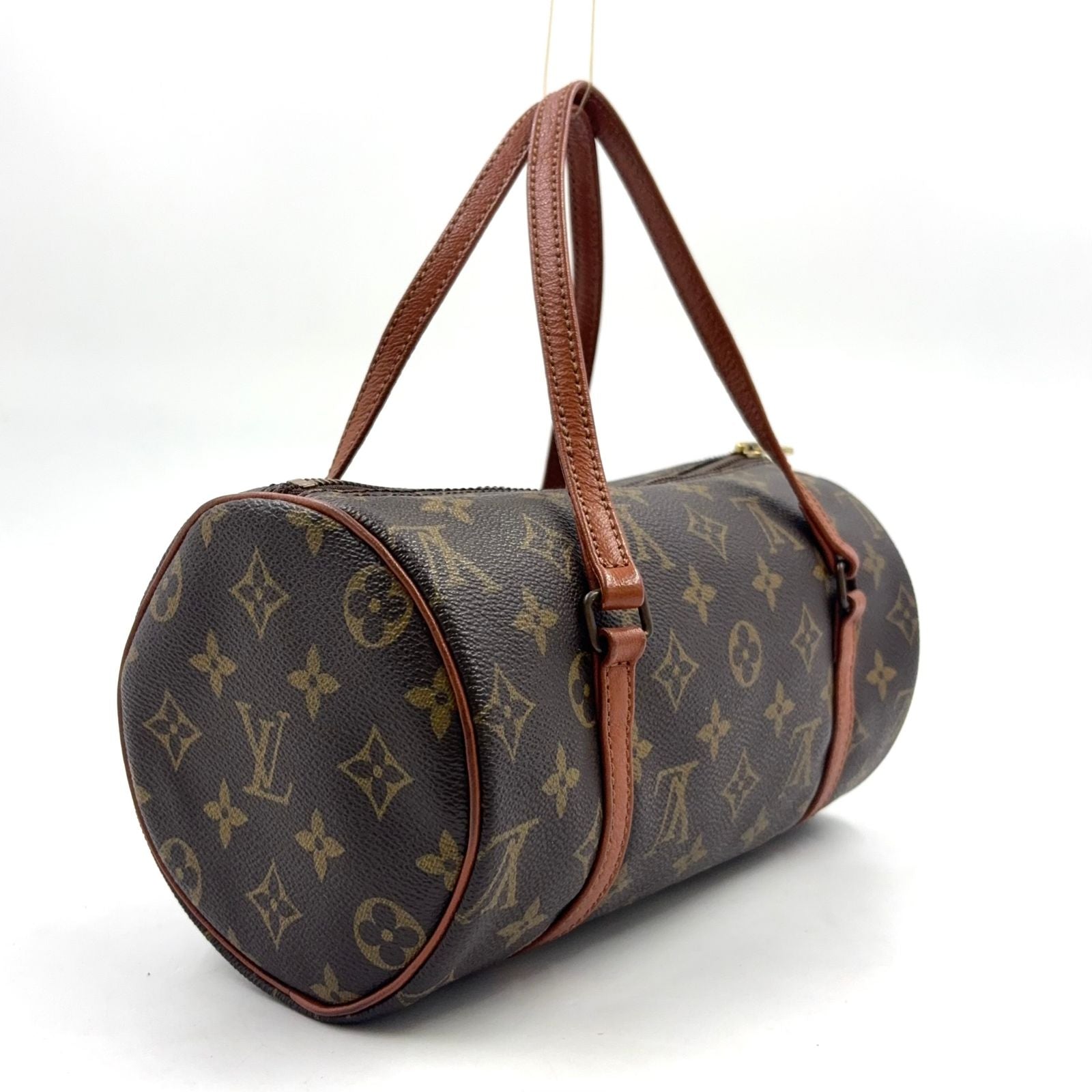Louis Vuitton Vintage Papillon 26 Monogram Leather Brown Light Handbag Gold — view 2
