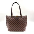 Louis Vuitton Westminster GM Damier Ebene Leather Brown Tote Bag Gold