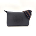 Hermes Vide Poche Veau Togo Brown Black Shoulder Bag Silver