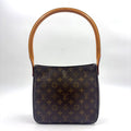 Louis Vuitton Looping MM Monogram Leather Brown Light Handbag Gold