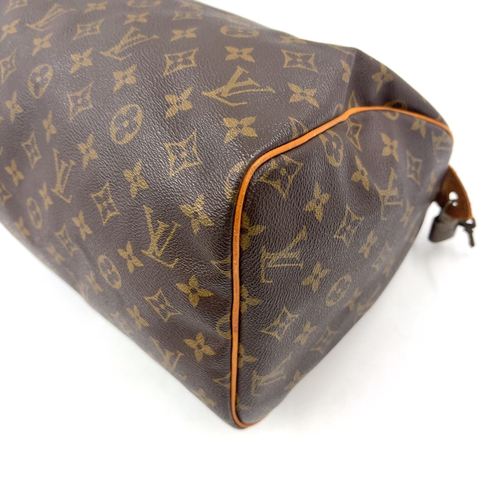 Louis Vuitton Speedy 30 Monogram Leather Brown Light Handbag Gold — view 8