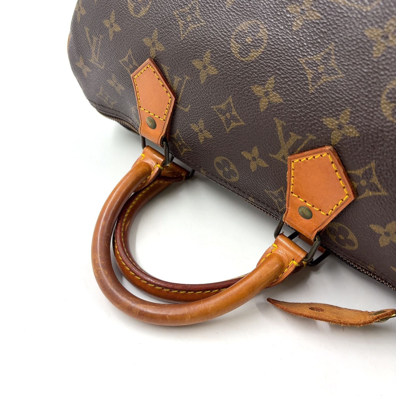 Louis Vuitton Speedy 30 Monogram Leather Brown Light Handbag Gold — view 6