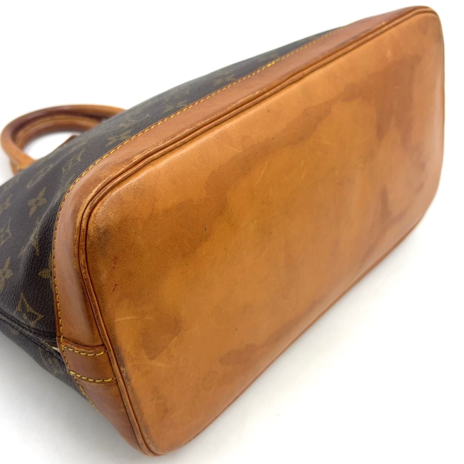 Louis Vuitton Alma PM Monogram Leather Brown Light Handbag Gold — view 5