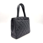 Chanel Quilted Turnlock Caviar Leather Black Tote Bag Gold — view 2