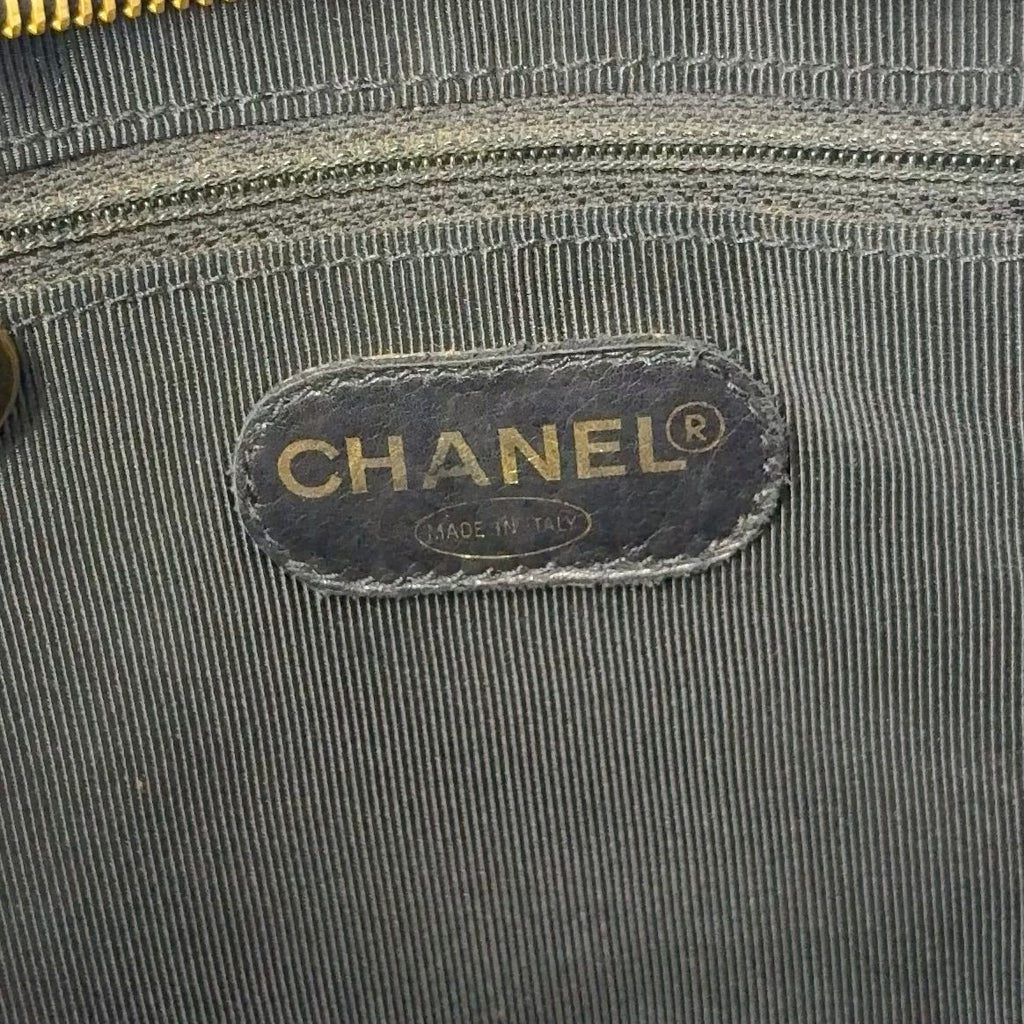 Chanel CC Logo Chain Lambskin Dark Brown Tote Bag Gold — view 4