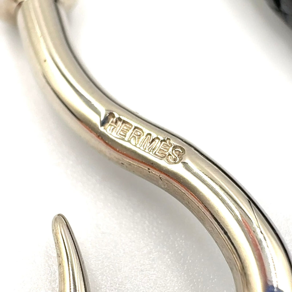 Hermes Jumbo Bracelet Leather Black Bangle Silver — view 4