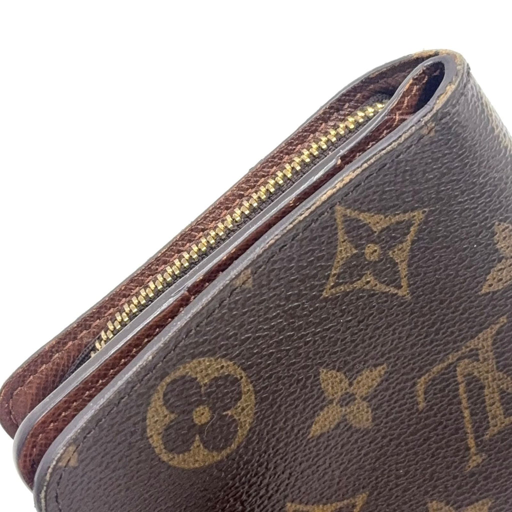 Louis Vuitton Compact Zip Monogram Leather Brown Bifold Wallet Gold — view 5