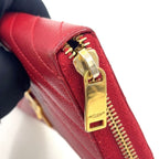 Saint Laurent Paris Monogram Cassandra Leather Red Round Zippy Wallet Gold — view 7