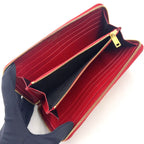 Saint Laurent Paris Monogram Cassandra Leather Red Round Zippy Wallet Gold — view 3
