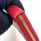 Saint Laurent Paris Monogram Cassandra Leather Red Round Zippy Wallet Gold — view 8