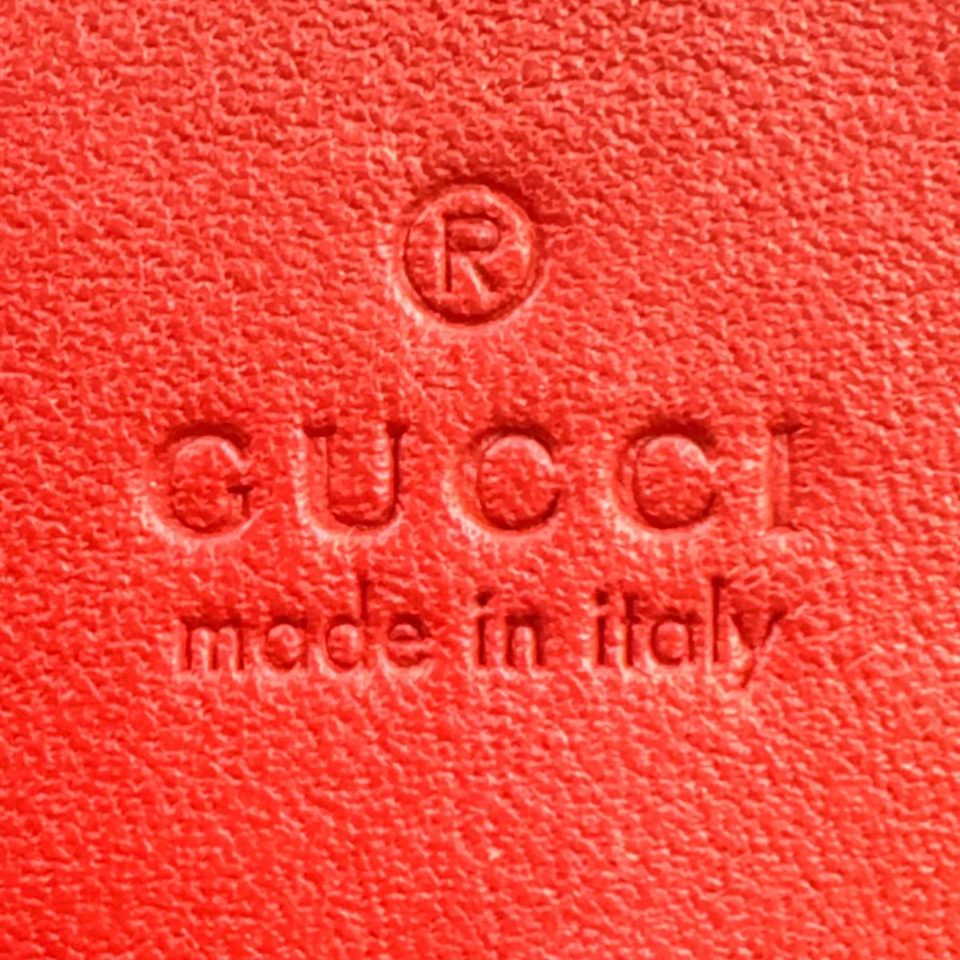 Gucci GG Supreme Compact Wallet Leather Beige Red Bifold Gold — view 4