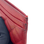 Chanel Classic Caviar Leather Red Card Case Silver — view 6