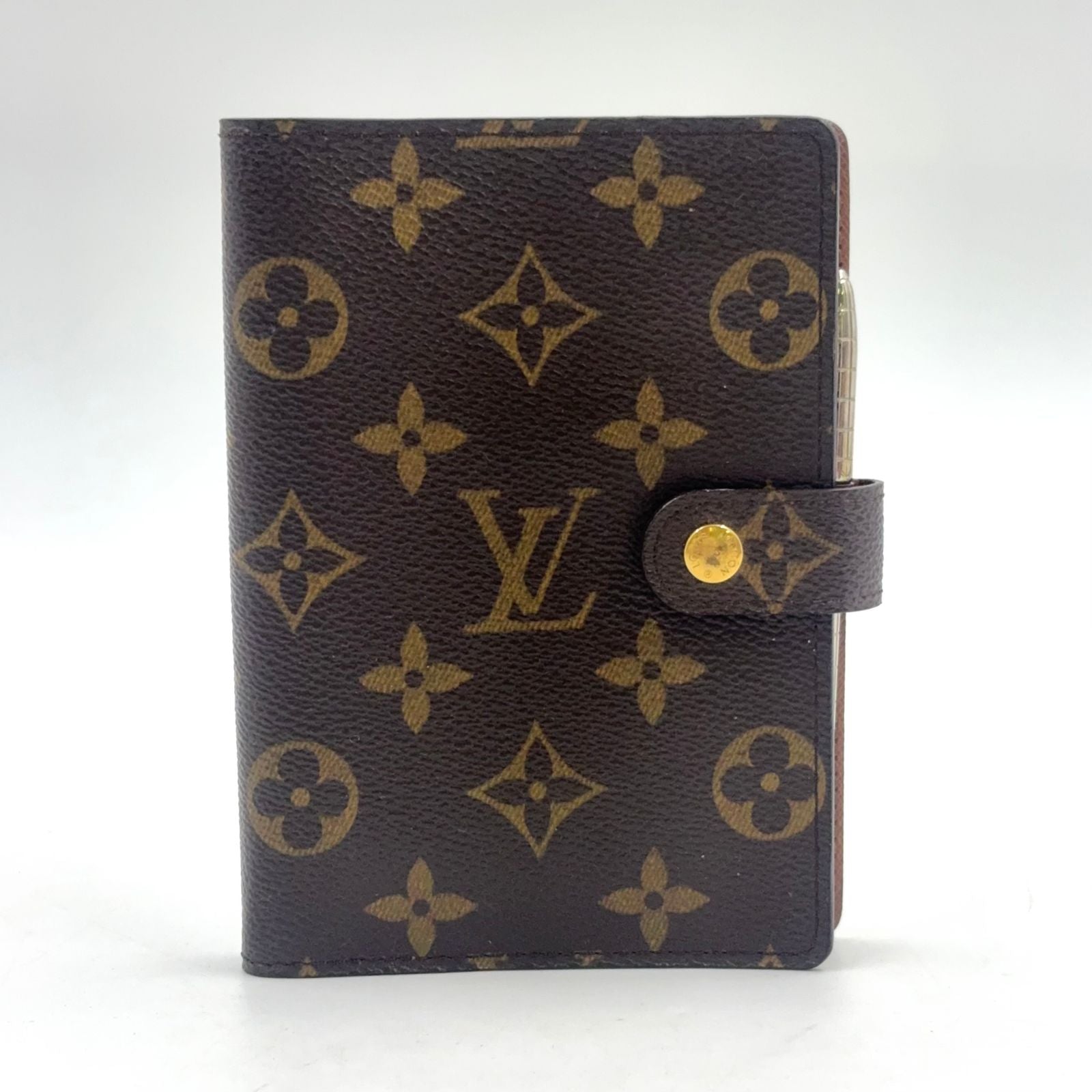 Louis Vuitton Agenda PM Brown Notebook Cover Gold