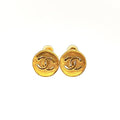 Chanel CC Logo Gold Plated Earrings