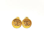 Chanel CC Logo Gold Plated Earrings