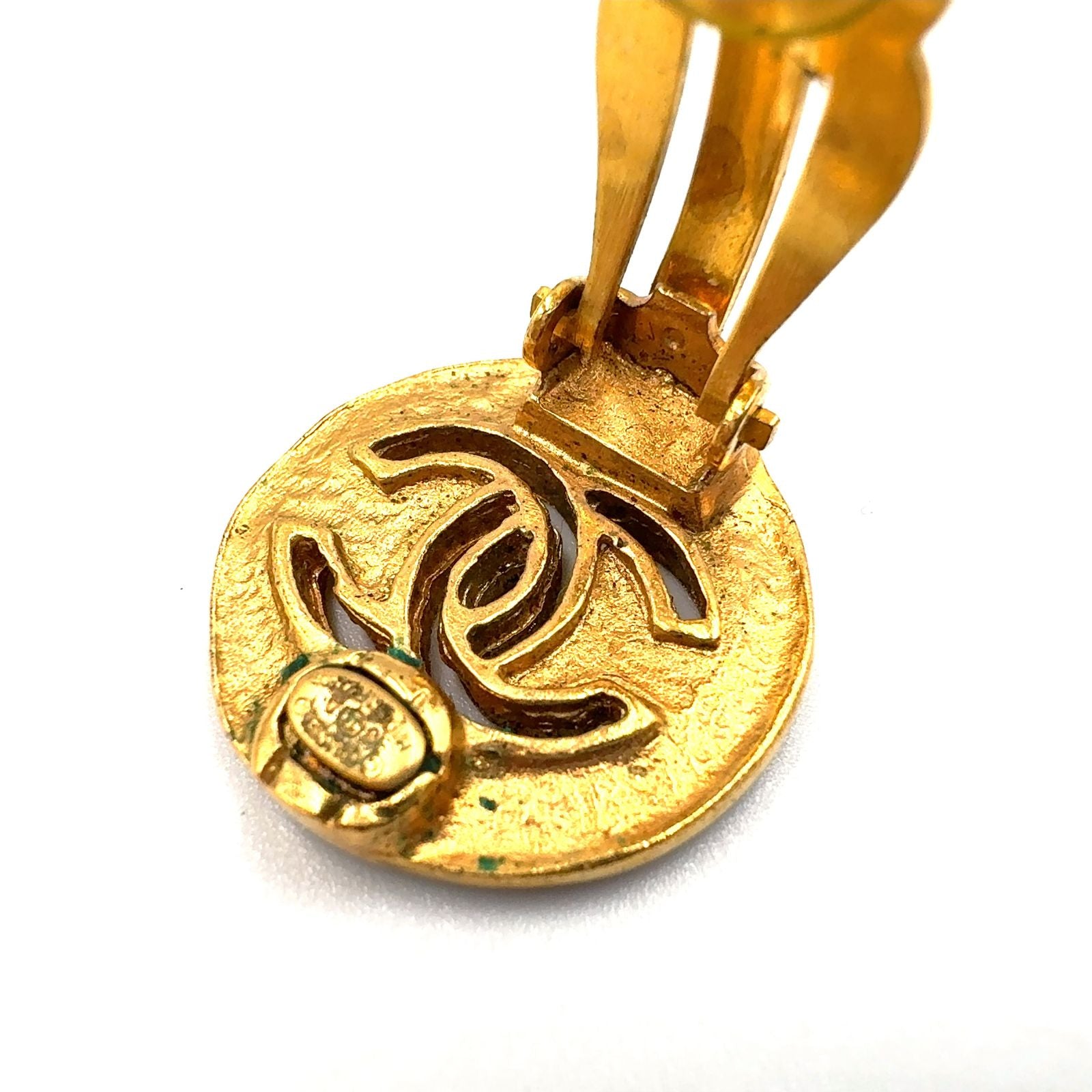 Chanel CC Logo Gold Plated Earrings — view 7