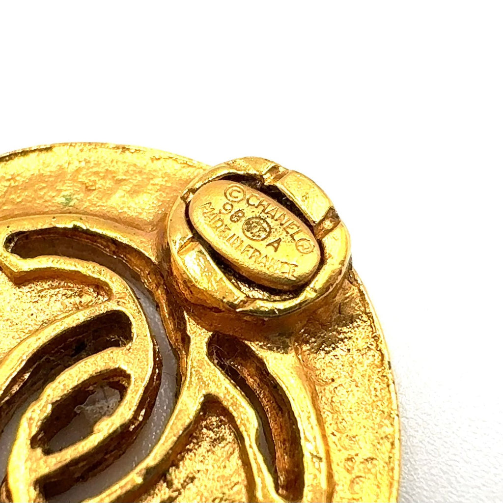 Chanel CC Logo Gold Plated Earrings — view 4