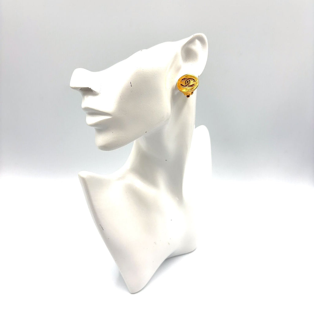 Chanel CC Logo Gold Plated Earrings — view 8