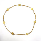 Chanel CC Logo Coin Motif Metal Faux Pearl Gold Necklace — view 3