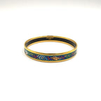 Hermes Enamel Metal Gold Multicolor Bracelet Bangle
