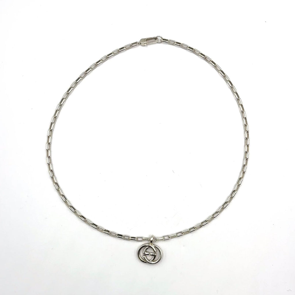 Gucci Interlocking G Silver Necklace — view 3