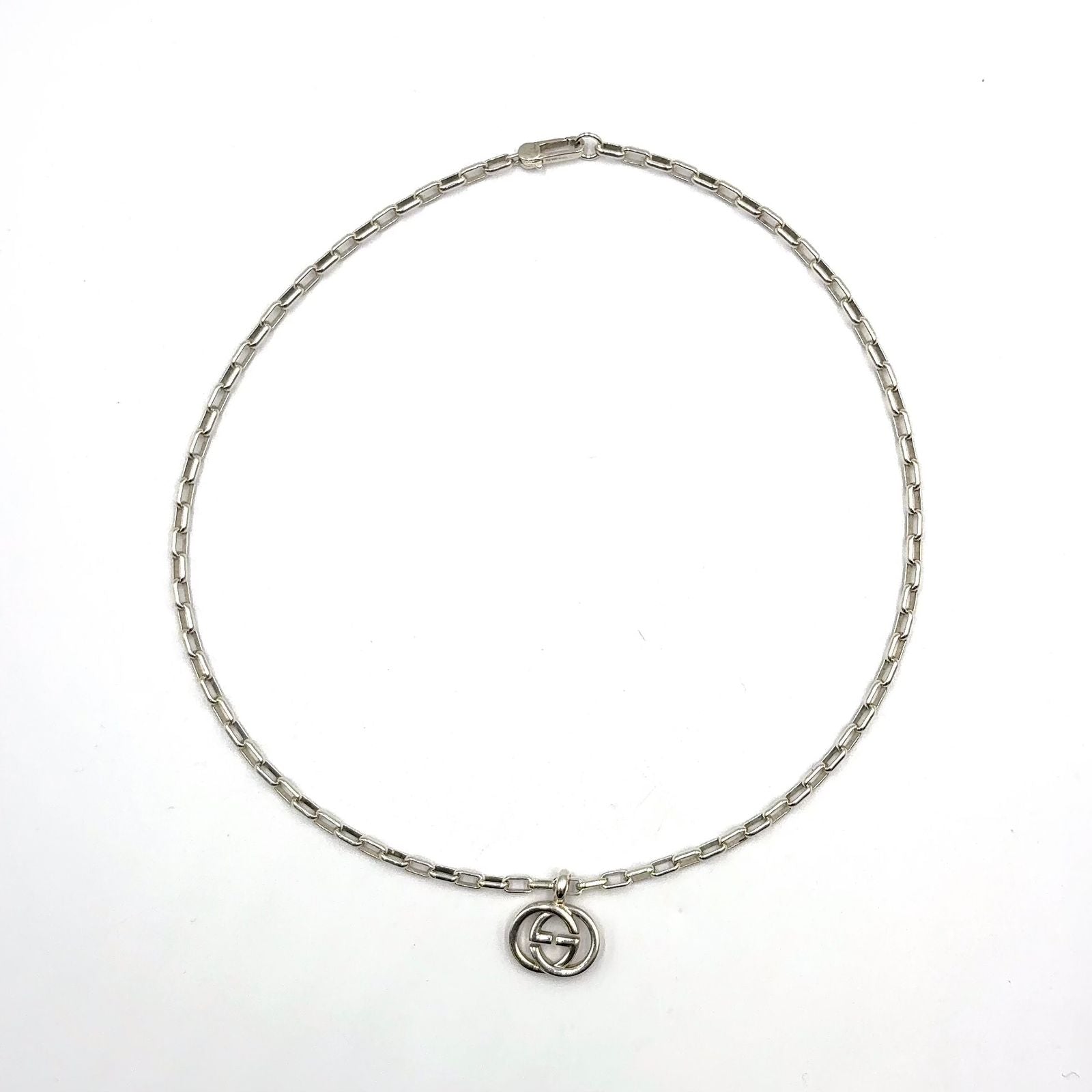 Gucci Interlocking G Silver Necklace — view 3