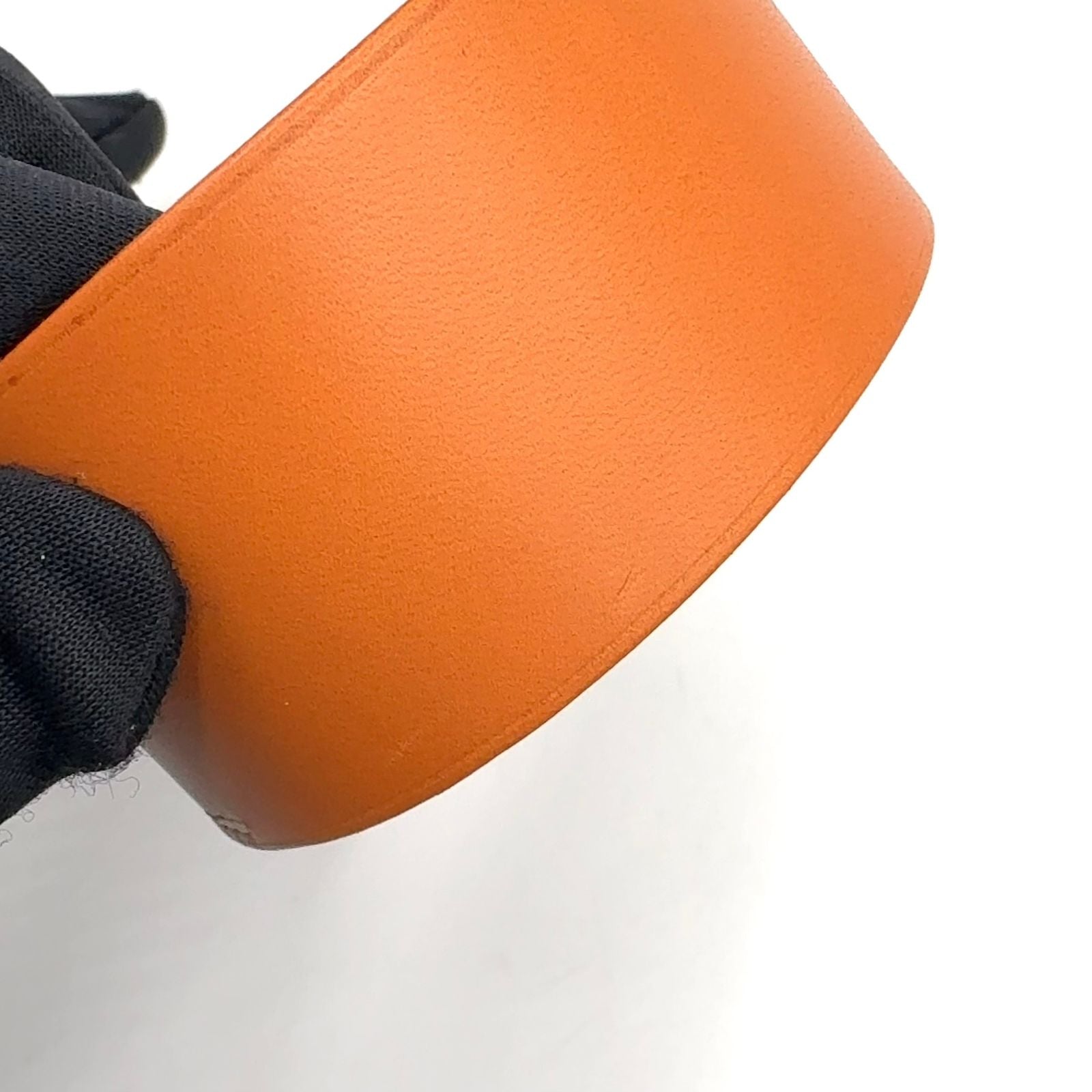 Hermes Pool Tour GM Leather Light Brown Bracelet Bangle — view 8