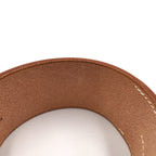 Hermes Pool Tour GM Leather Light Brown Bracelet Bangle — view 7