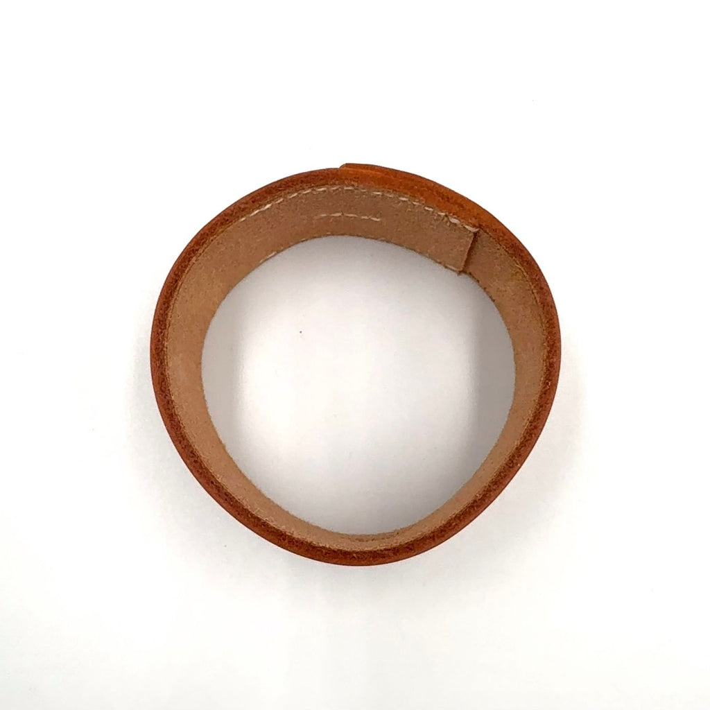 Hermes Pool Tour GM Leather Light Brown Bracelet Bangle — view 3
