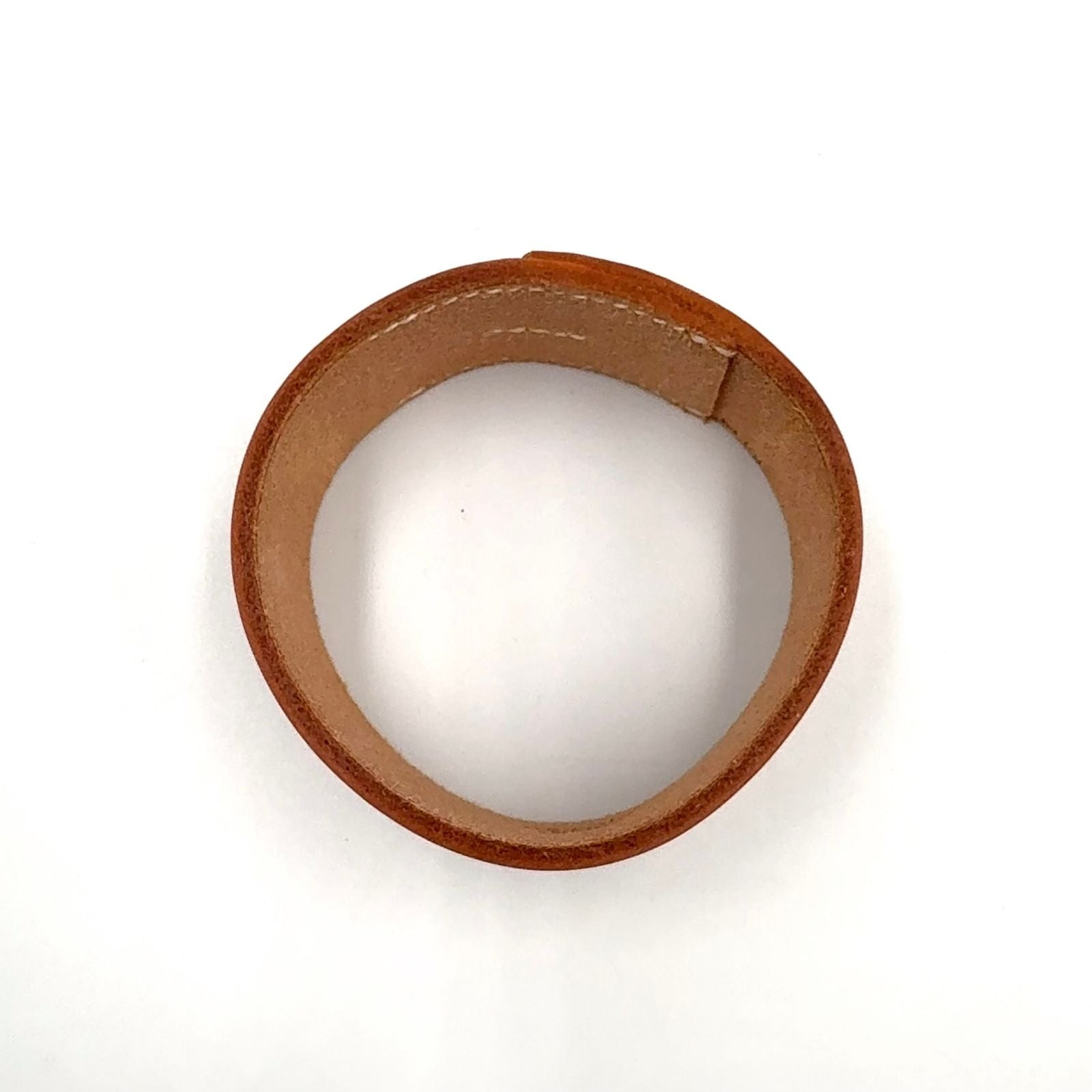 Hermes Pool Tour GM Leather Light Brown Bracelet Bangle — view 3