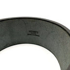 Hermes Pool Tour GM Leather Black Bracelet Bangle — view 4