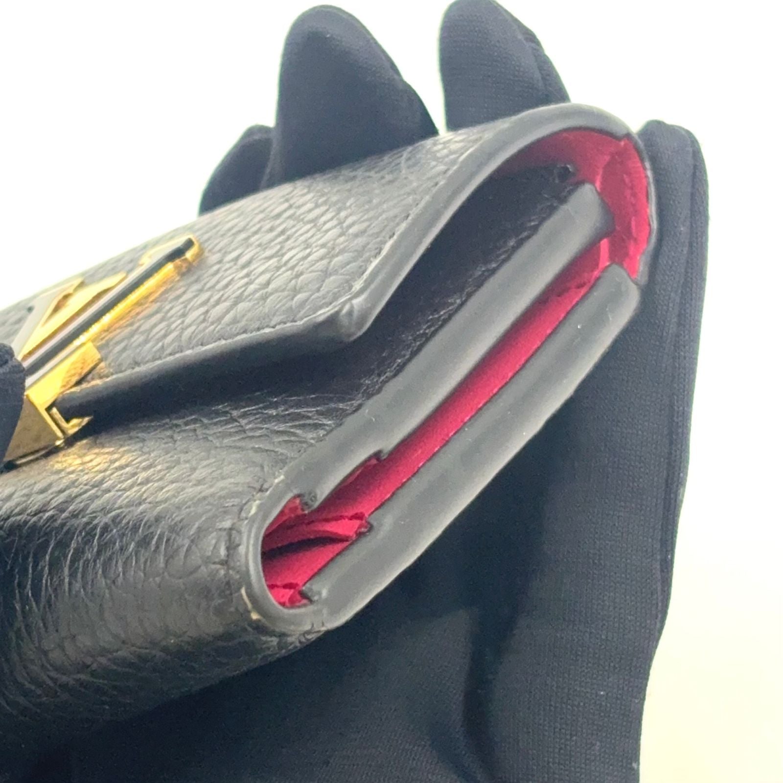 Louis Vuitton Portefeuille Capucines Enabled Leather Pink Black Trifold Wallet — view 8