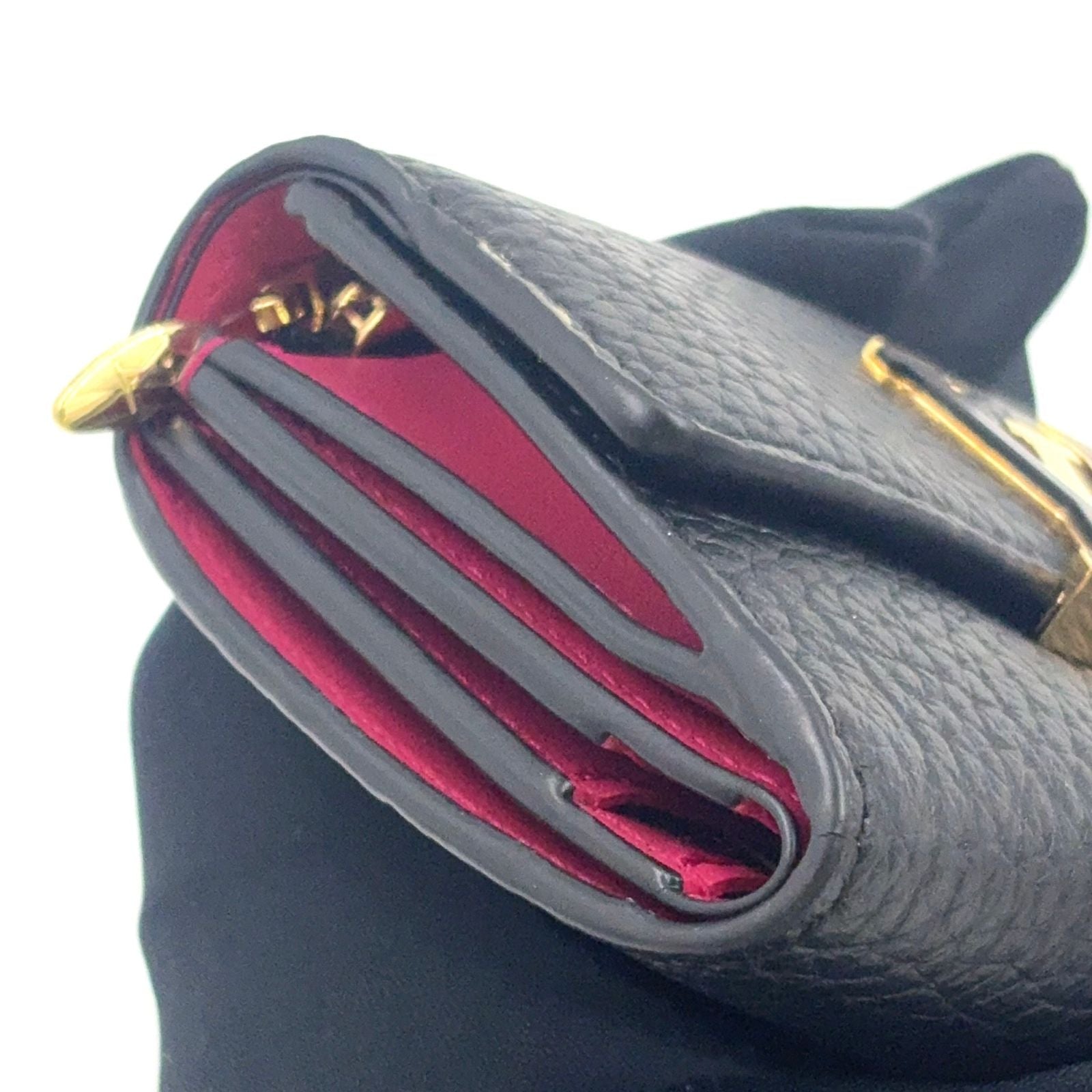 Louis Vuitton Portefeuille Capucines Enabled Leather Pink Black Trifold Wallet — view 7