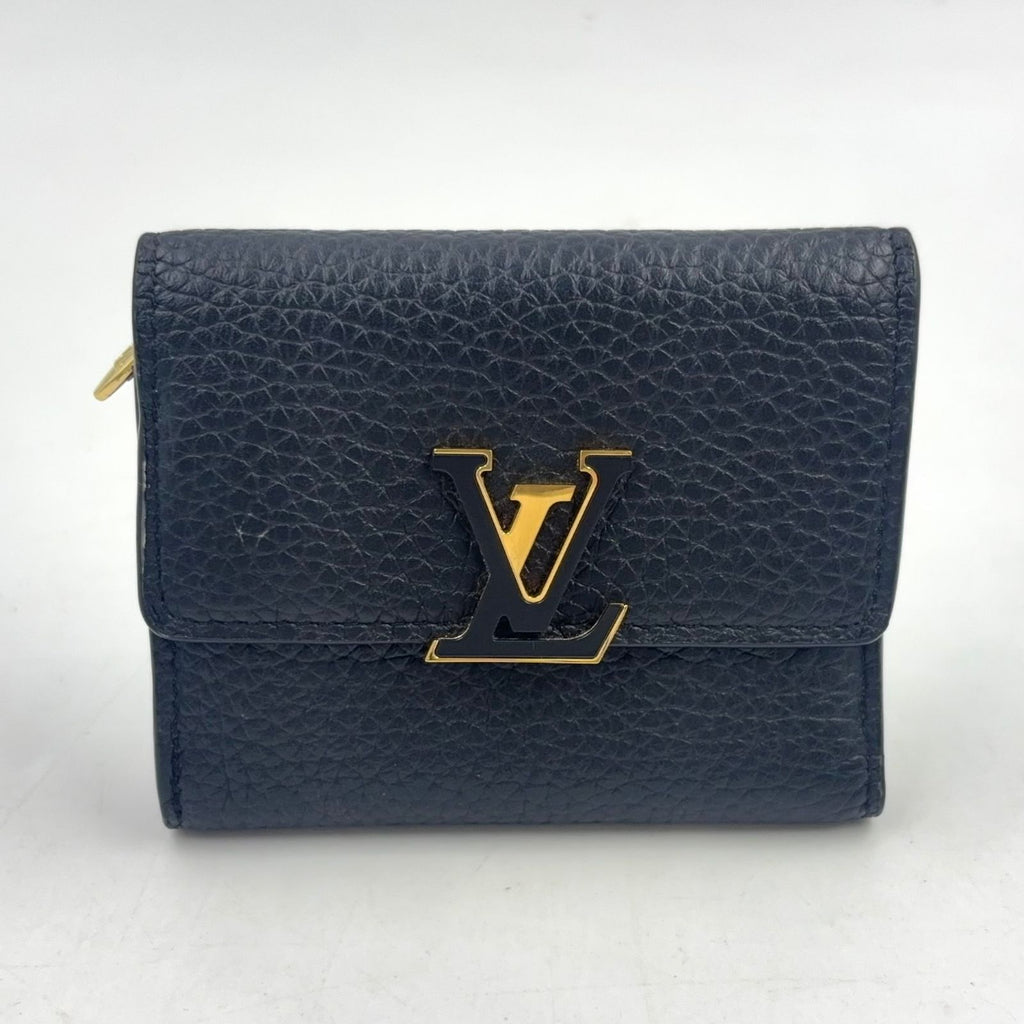 Louis Vuitton Portefeuille Capucines Enabled Leather Pink Black Trifold Wallet