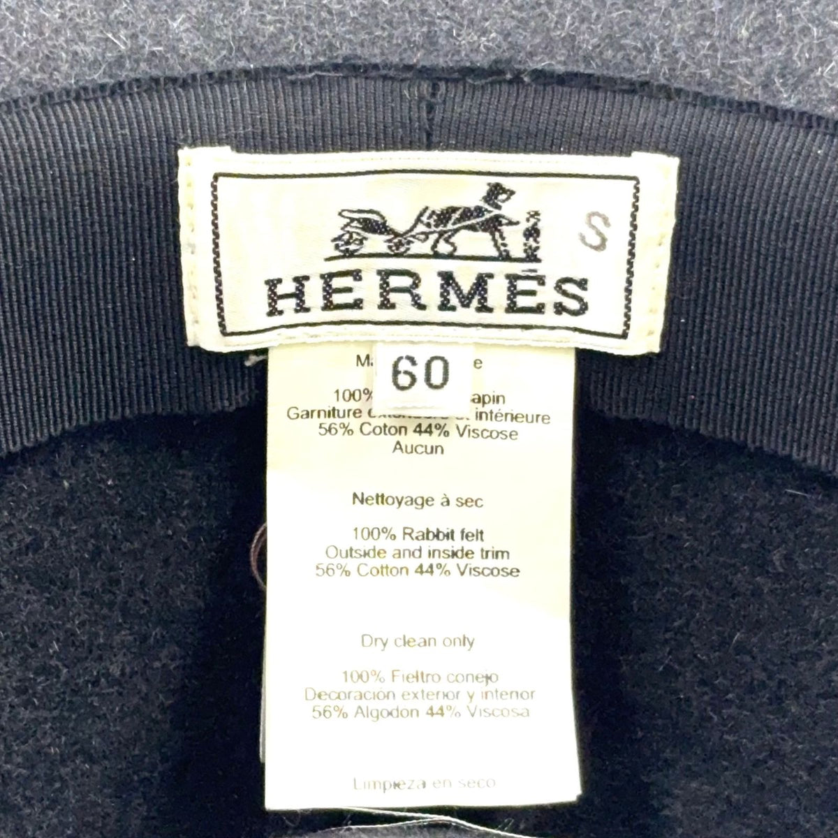 Hermes Felt Hat Wool Dark Gray Hat — view 4