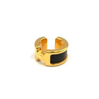 Hermes Ear Cuff Olympe PM Gold Plated Black Earrings — view 2
