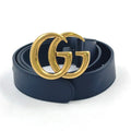 Gucci GG Marmont Leather Black Belt Gold