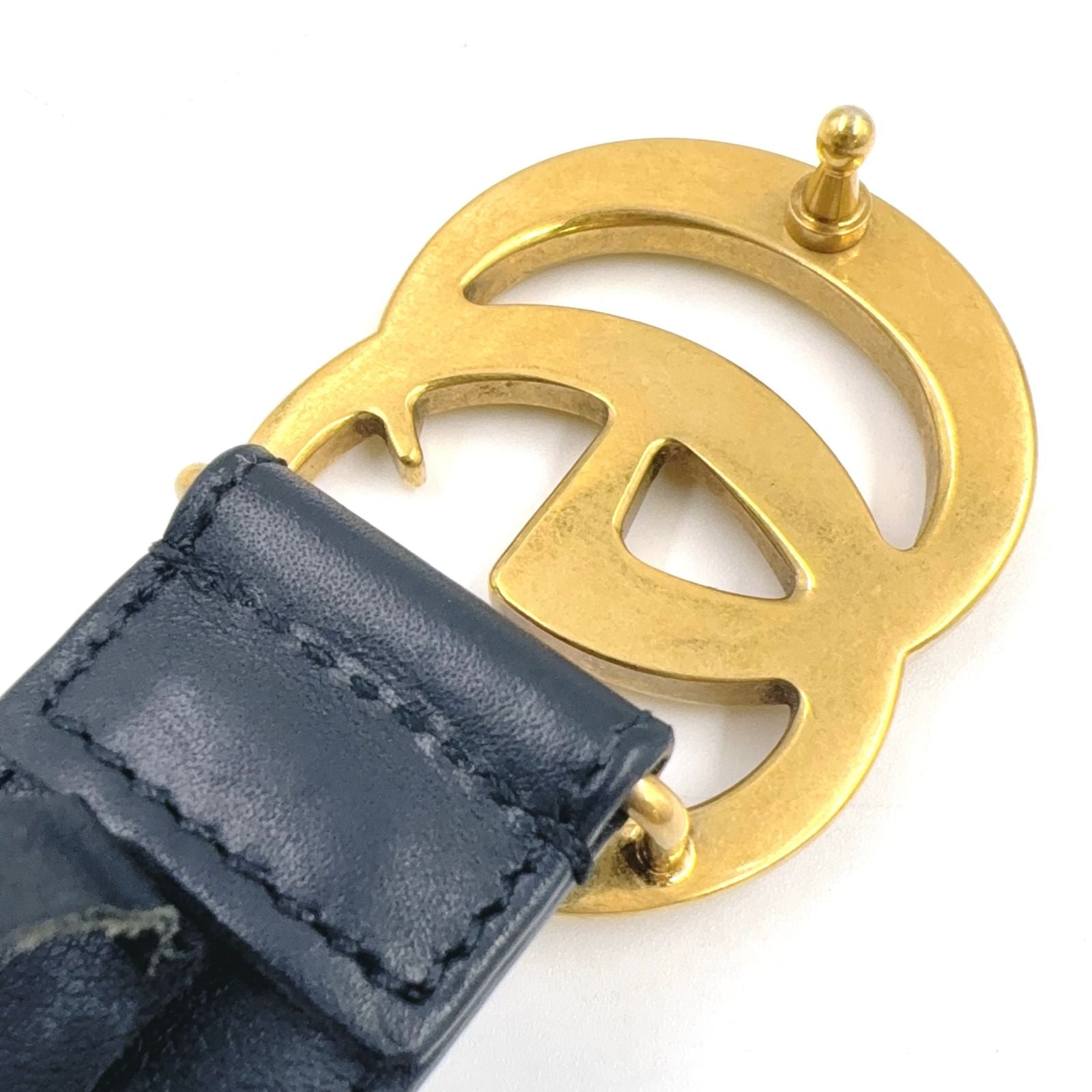 Gucci GG Marmont Leather Black Belt Gold — view 6