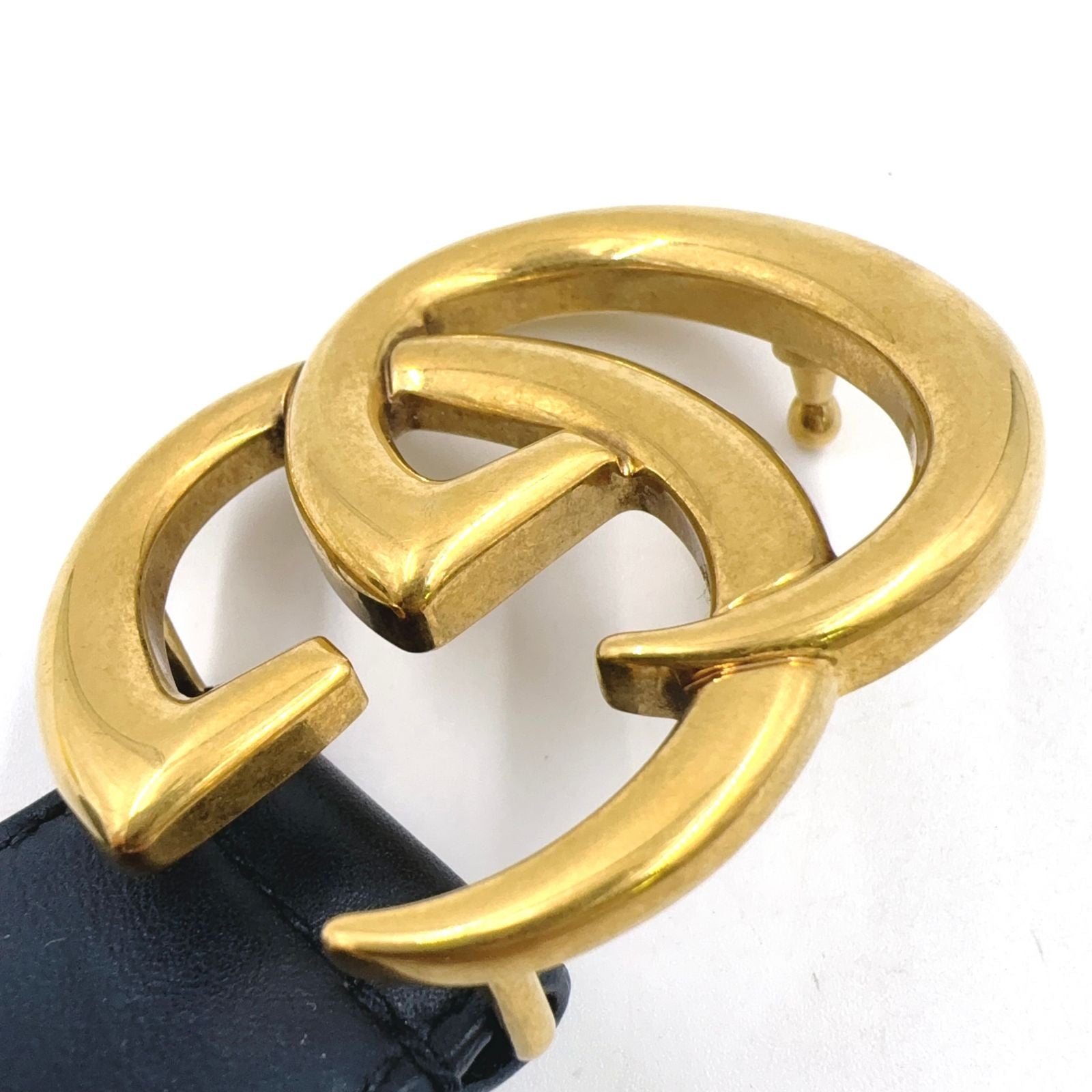 Gucci GG Marmont Leather Black Belt Gold — view 5