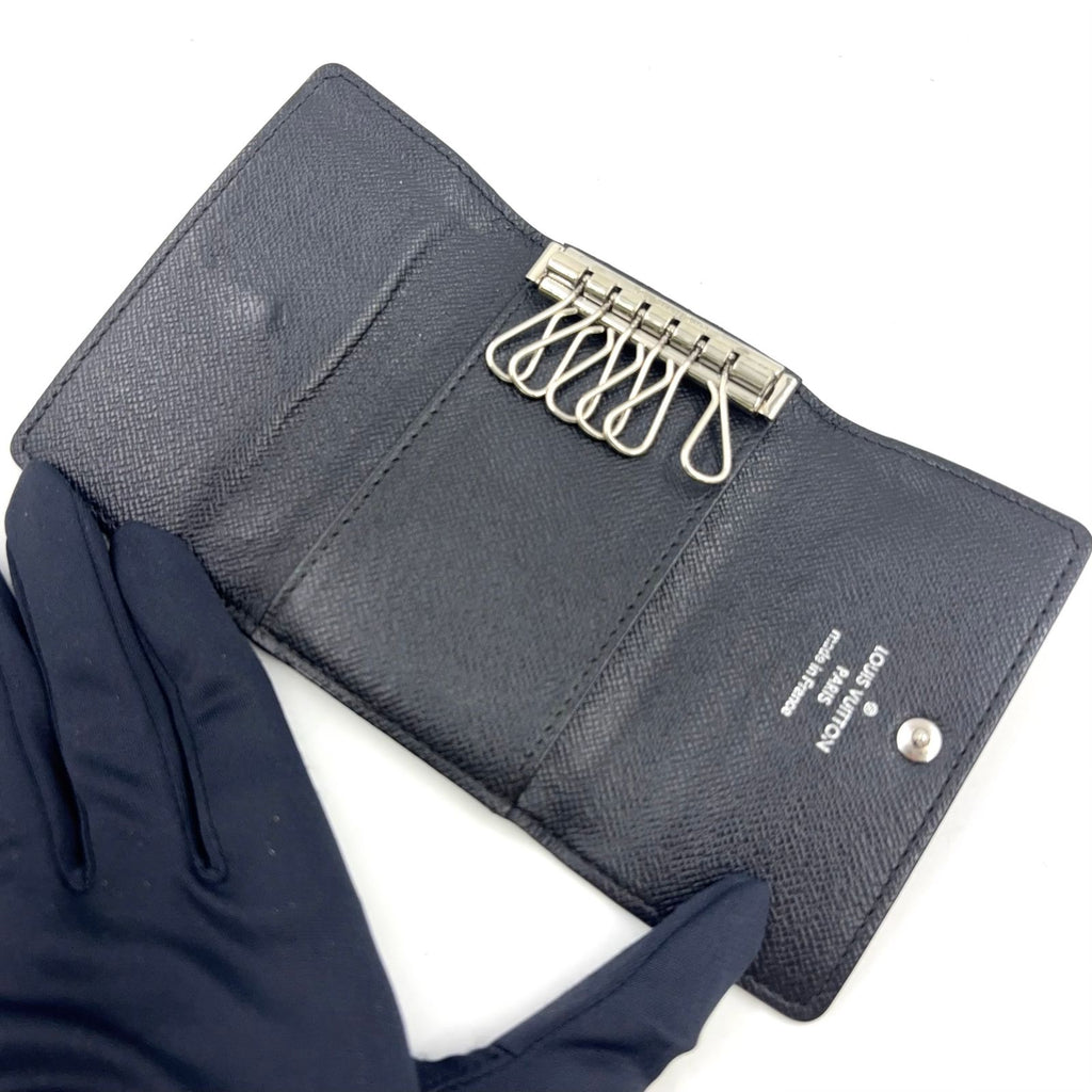 Louis Vuitton Multicles 6 Damier Graphite Leather Black Key Case Silver Key — view 3