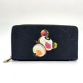 Louis Vuitton Zippy Wallet Takashi Murakami Panda Collaboration Leather Black