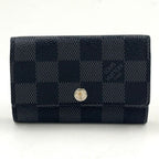 Louis Vuitton Multicles 6 Damier Graphite Leather Black Key Case Silver Key